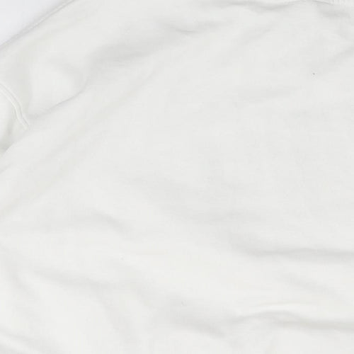 H&M Womens White Cotton Pullover Sweatshirt Size L Pullover - Saint Moritz