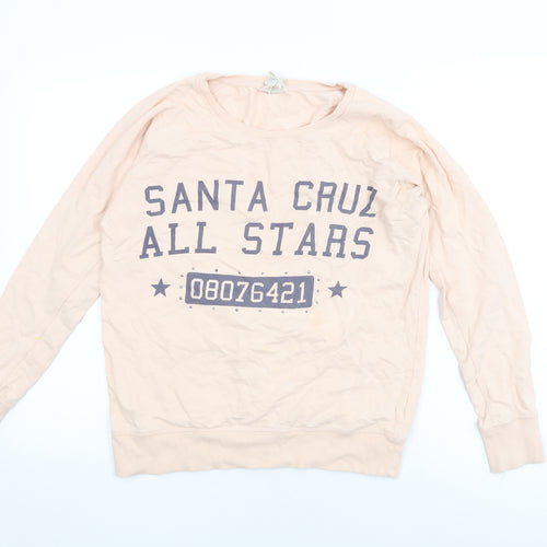 Santa Cruz Womens Pink Cotton Pullover Sweatshirt Size 14 Pullover - Santa Cruz Allstars