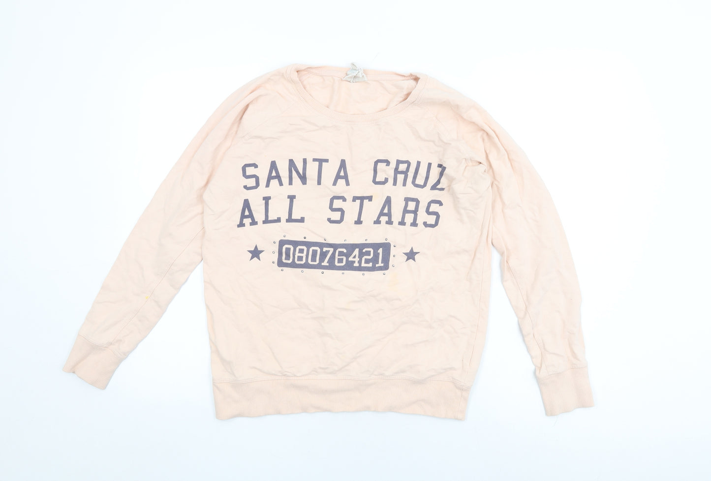 Santa Cruz Womens Pink Cotton Pullover Sweatshirt Size 14 Pullover - Santa Cruz Allstars