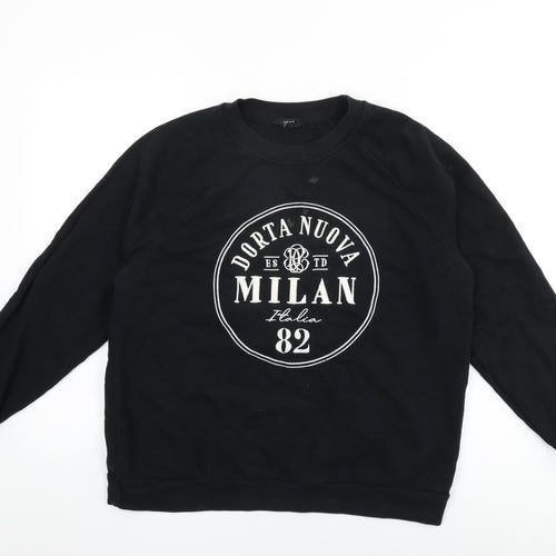 NEXT Womens Black Cotton Pullover Sweatshirt Size L Pullover - Milan
