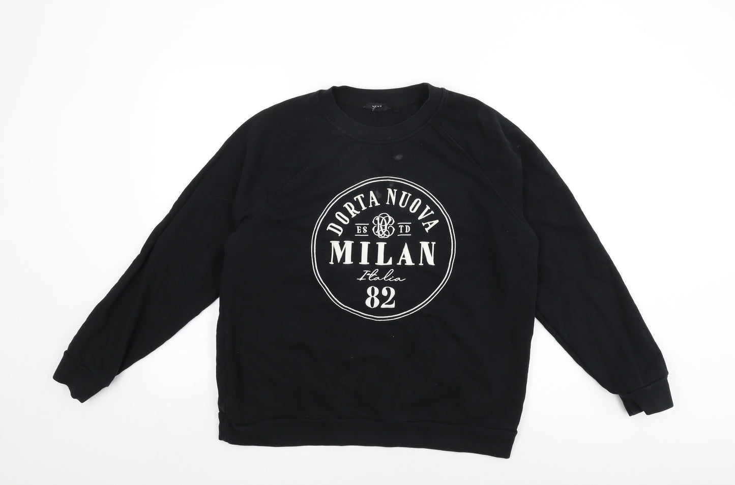 NEXT Womens Black Cotton Pullover Sweatshirt Size L Pullover - Milan