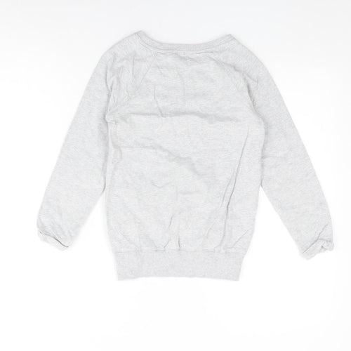 NEXT Girls Grey Cotton Pullover Sweatshirt Size 9 Years Pullover - Floral Print, Sequin