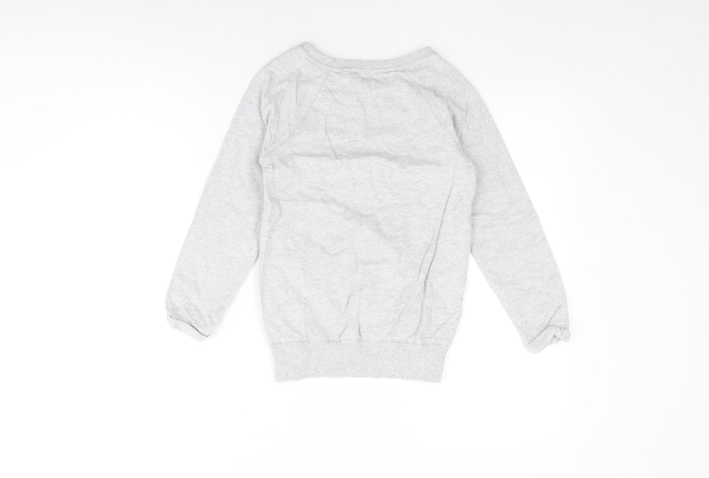 NEXT Girls Grey Cotton Pullover Sweatshirt Size 9 Years Pullover - Floral Print, Sequin