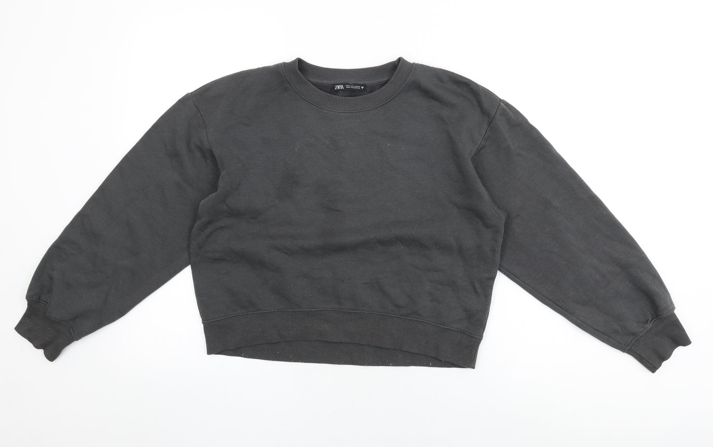 Zara Womens Grey Cotton Pullover Sweatshirt Size S Pullover