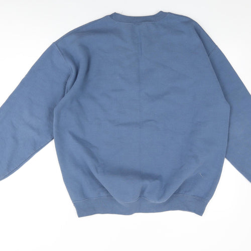 Gildan Womens Blue Cotton Pullover Sweatshirt Size L Pullover - Prosecco Ho Ho Ho, Christmas Jumper