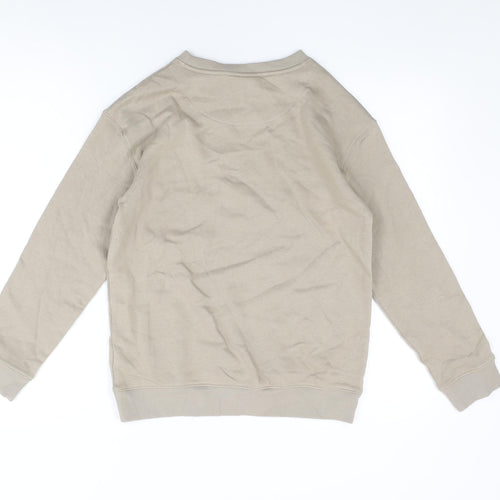 Marks and Spencer Boys Beige Cotton Pullover Sweatshirt Size 11-12 Years Pullover