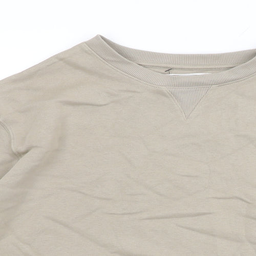 Marks and Spencer Boys Beige Cotton Pullover Sweatshirt Size 11-12 Years Pullover