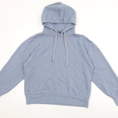 Zara Womens Blue Cotton Pullover Hoodie Size S Pullover