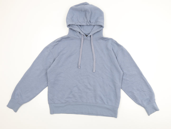 Zara Womens Blue Cotton Pullover Hoodie Size S Pullover