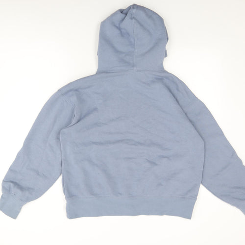 Zara Womens Blue Cotton Pullover Hoodie Size S Pullover