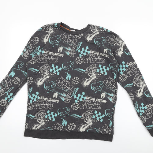 Marks and Spencer Boys Grey Cotton Pullover Sweatshirt Size 15-16 Years Pullover - Urban Culture