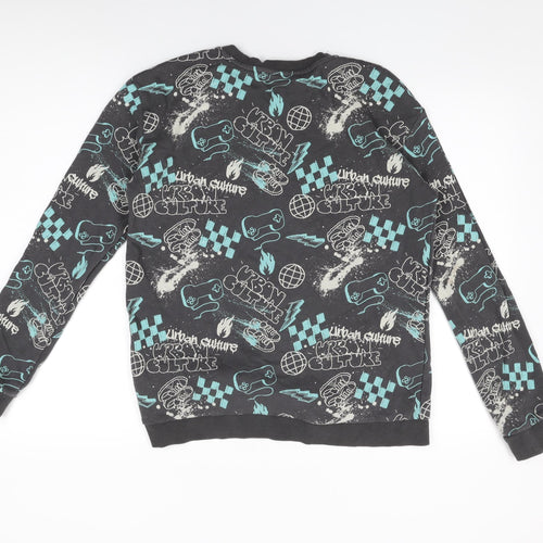 Marks and Spencer Boys Grey Cotton Pullover Sweatshirt Size 15-16 Years Pullover - Urban Culture