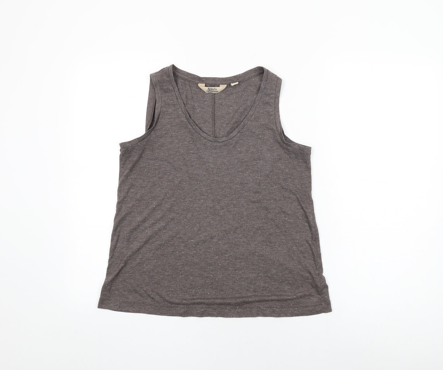 Arabella & Addison Womens Brown Viscose Basic Tank Size 12 Round Neck