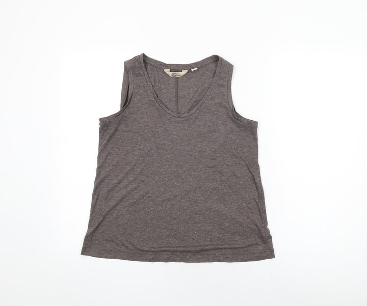 Arabella & Addison Womens Brown Viscose Basic Tank Size 12 Round Neck