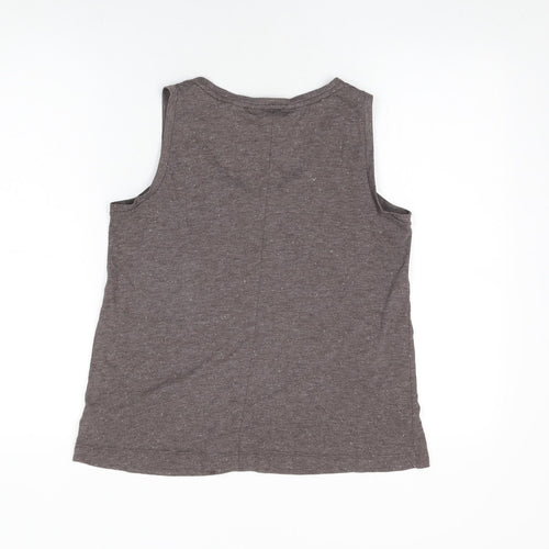 Arabella & Addison Womens Brown Viscose Basic Tank Size 12 Round Neck
