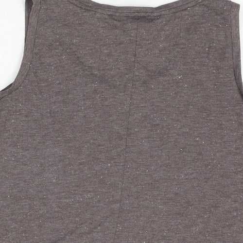 Arabella & Addison Womens Brown Viscose Basic Tank Size 12 Round Neck