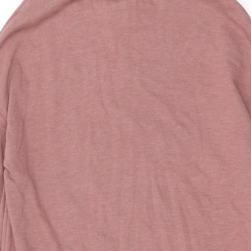 NEXT Girls Pink Geometric Cotton Jumper Dress Size 11 Years Round Neck Zip - Sequin Star
