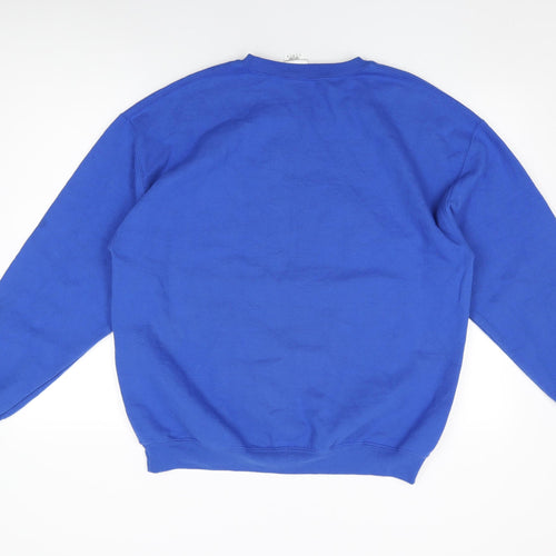 Adventure Time Mens Blue Cotton Pullover Sweatshirt Size L - Merry Christmas, Cartoon Network