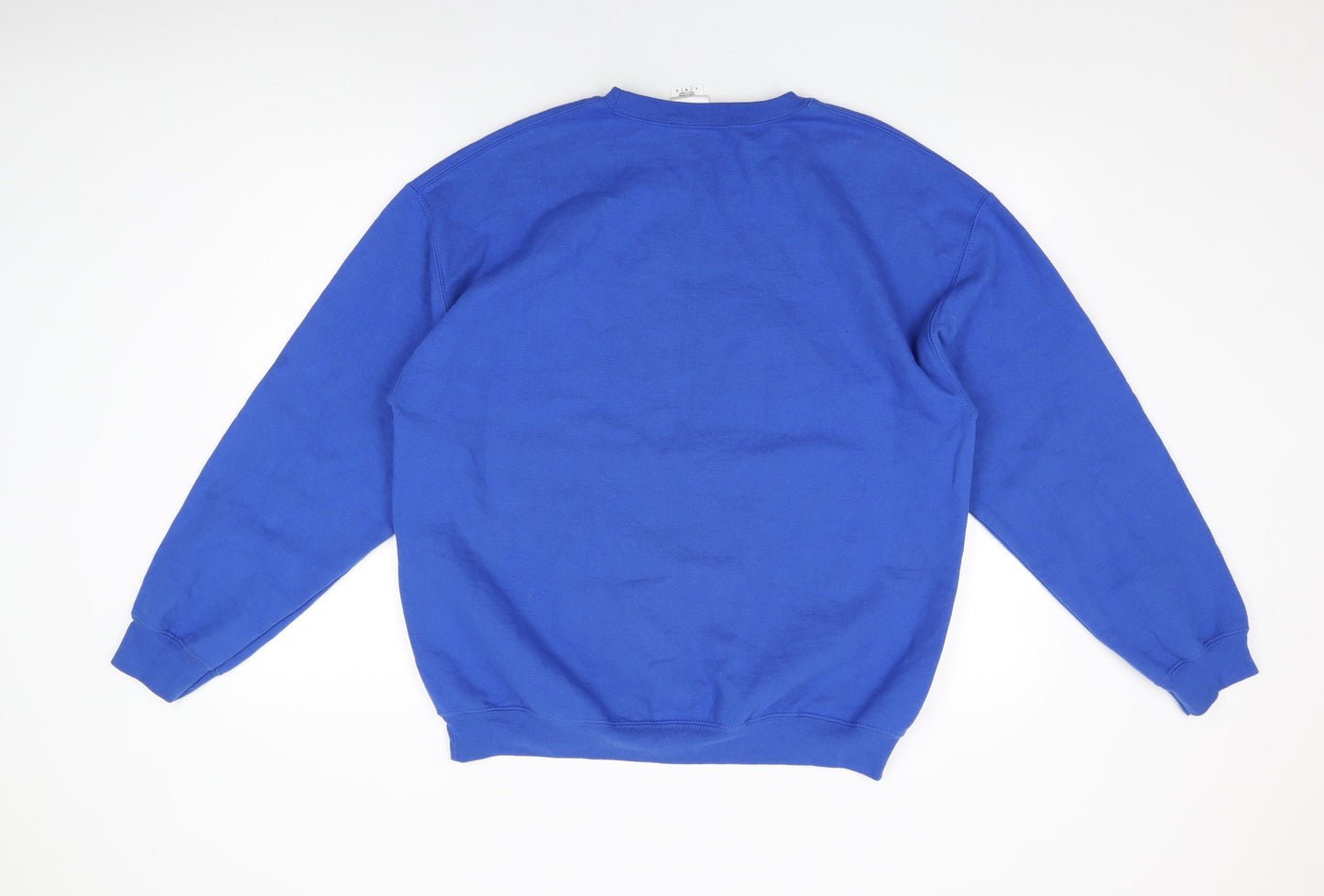 Adventure Time Mens Blue Cotton Pullover Sweatshirt Size L - Merry Christmas, Cartoon Network