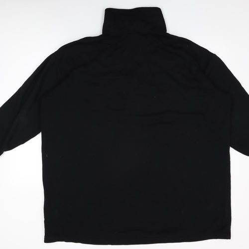 H&M Womens Black Cotton Basic T-Shirt Size XL High Neck