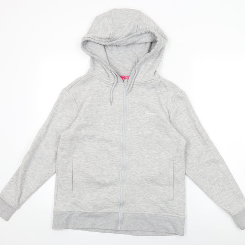 LA Gear Womens Grey Polyester Full Zip Hoodie Size 10 Zip