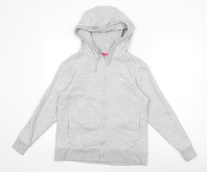 LA Gear Womens Grey Polyester Full Zip Hoodie Size 10 Zip
