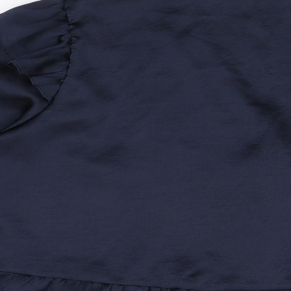 Very Womens Blue Polyester Basic Button-Up Size 18 V-Neck