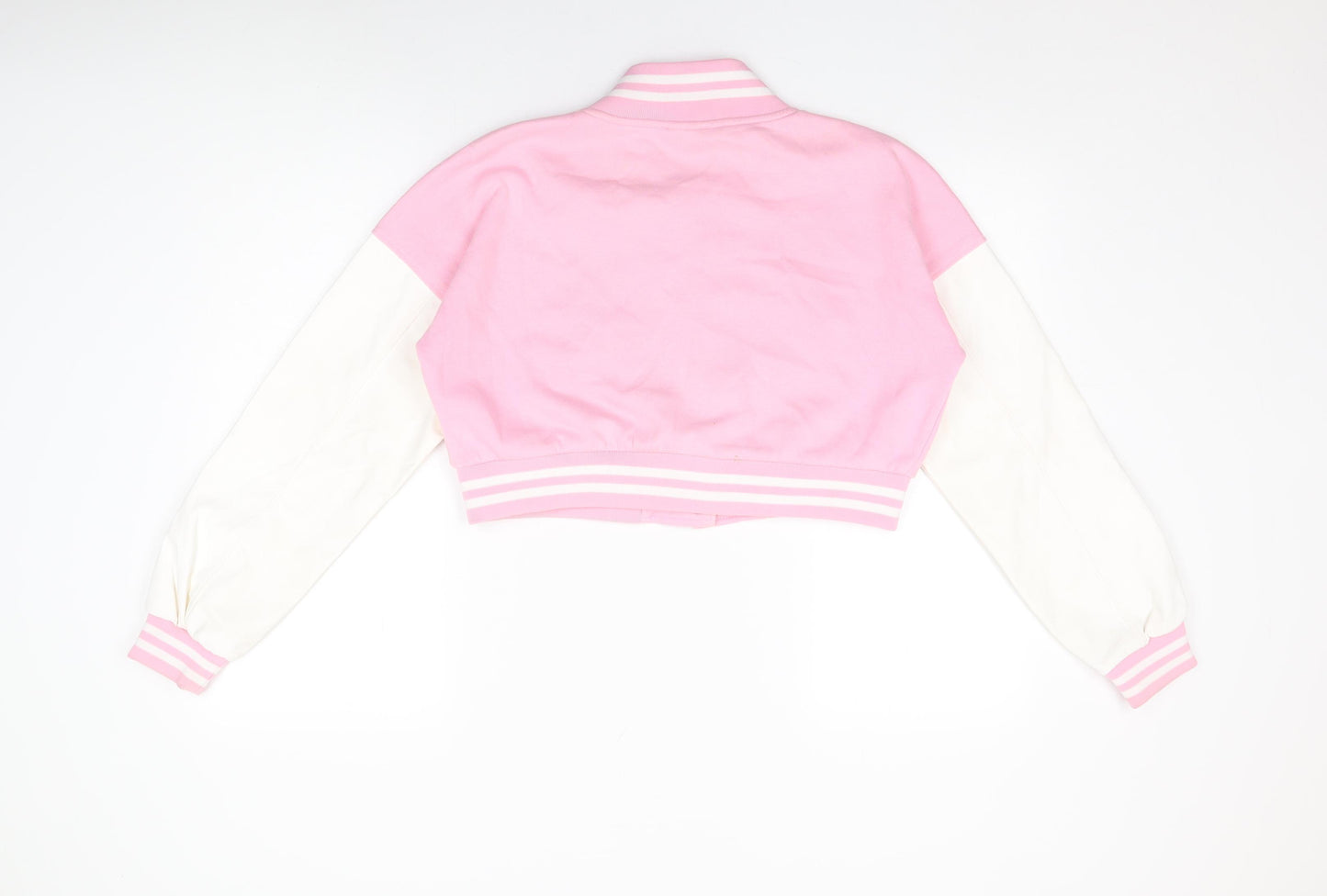 Rising Womens Pink Varsity Jacket Jacket Size M Lace Up - Above And Beyond