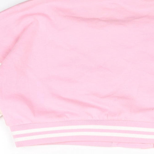 Rising Womens Pink Varsity Jacket Jacket Size M Lace Up - Above And Beyond