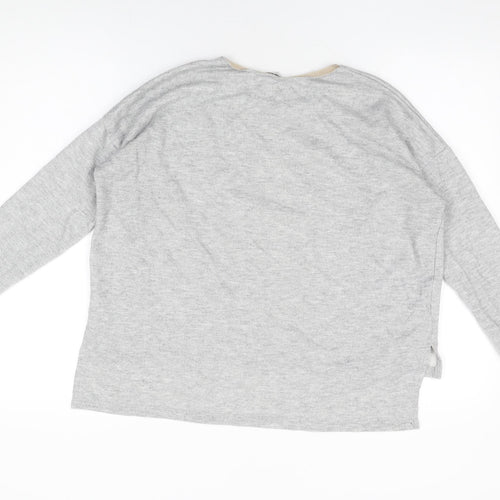 Zara Womens Grey Cotton Basic T-Shirt Size S Round Neck