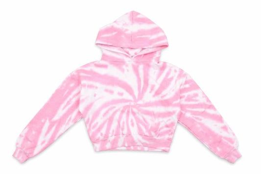 Pindydoll Girls Pink Geometric Cotton Pullover Hoodie Size 14-15 Years Pullover - Tie Dye