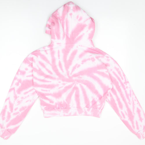 Pindydoll Girls Pink Geometric Cotton Pullover Hoodie Size 14-15 Years Pullover - Tie Dye