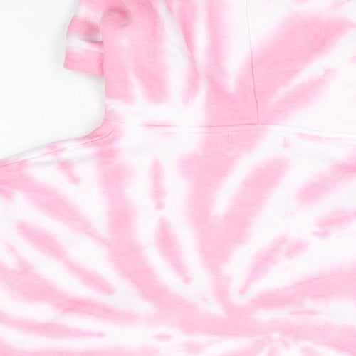 Pindydoll Girls Pink Geometric Cotton Pullover Hoodie Size 14-15 Years Pullover - Tie Dye