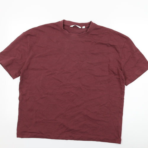 NEXT Mens Red Cotton T-Shirt Size L Round Neck