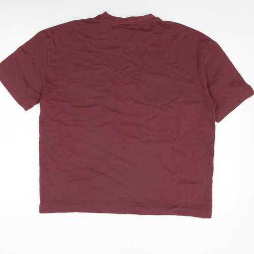 NEXT Mens Red Cotton T-Shirt Size L Round Neck