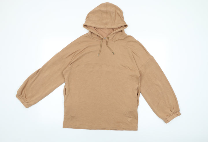 Marks and Spencer Womens Beige Polyester Pullover Hoodie Size 8 Pullover
