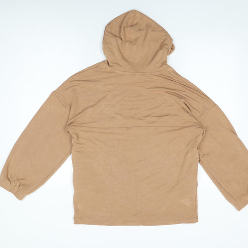 Marks and Spencer Womens Beige Polyester Pullover Hoodie Size 8 Pullover