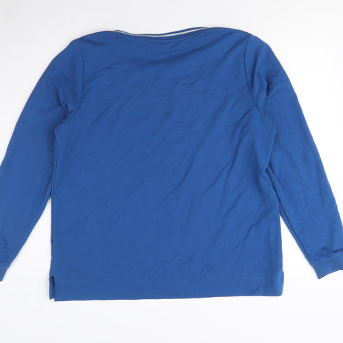 Women's Franka Blue Pullover Sweatshirt, Medium, Cotton