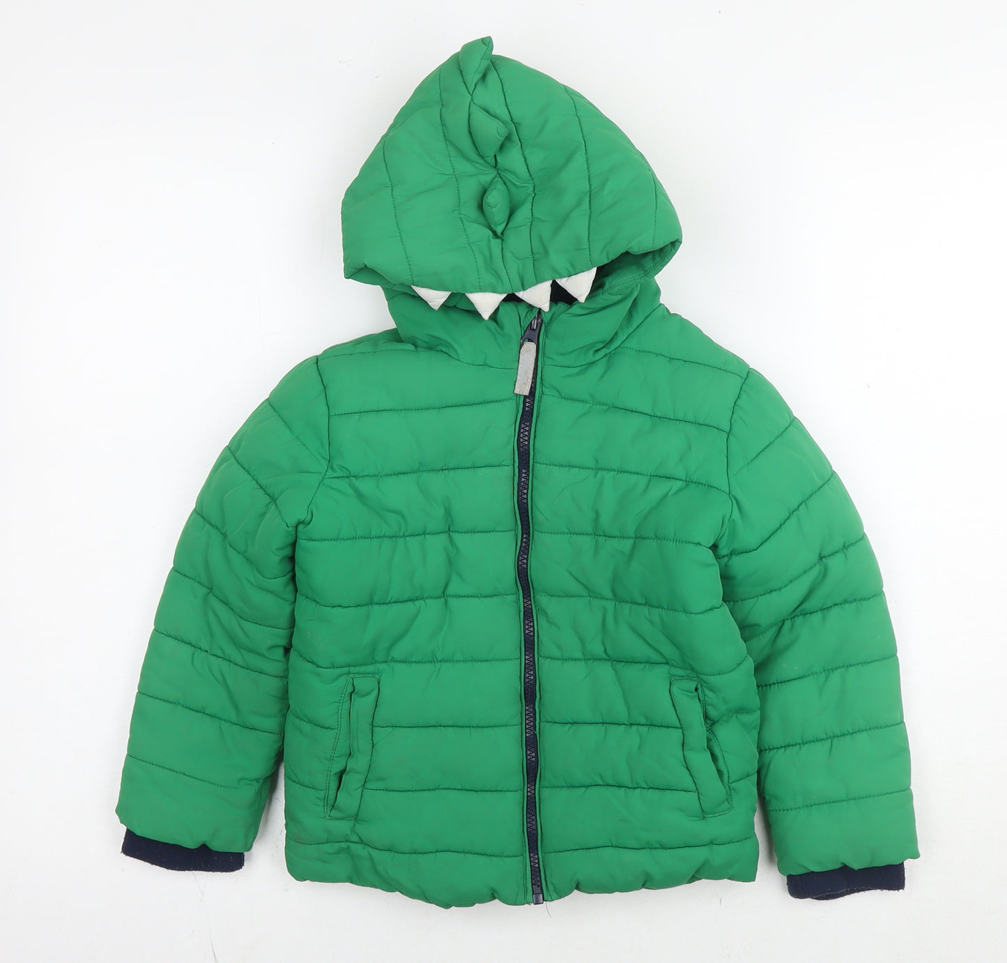 Blue Zoo Boys Green Jacket Size 5-6 Years Zip - Dinosaur