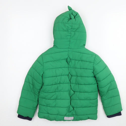 Blue Zoo Boys Green Jacket Size 5-6 Years Zip - Dinosaur