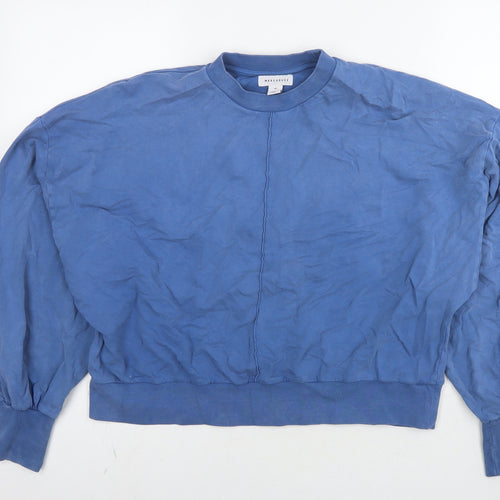 Warehouse Womens Blue Cotton Pullover Sweatshirt Size XS Pullover