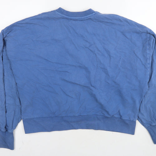 Warehouse Womens Blue Cotton Pullover Sweatshirt Size XS Pullover