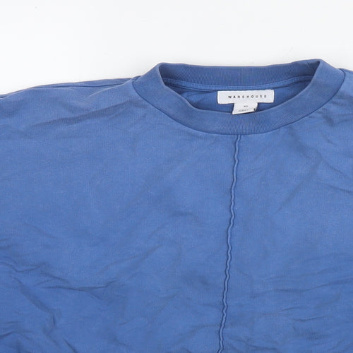 Warehouse Womens Blue Cotton Pullover Sweatshirt Size XS Pullover