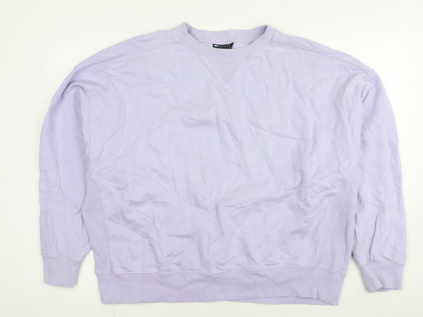 ASOS Womens Purple Cotton Pullover Sweatshirt Size 8 Pullover