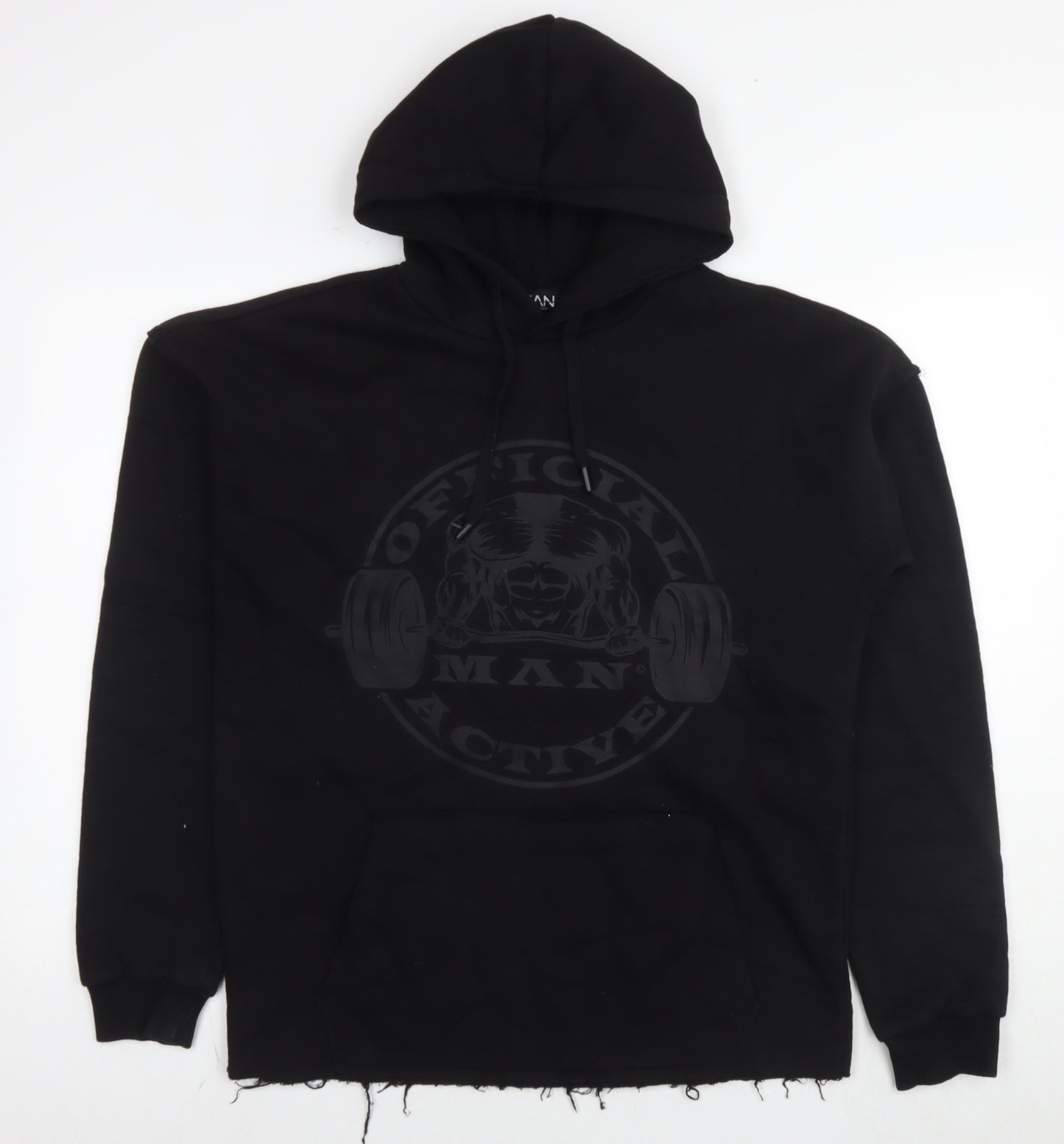 Boohoo Mens Black Cotton Pullover Hoodie Size M - Weightlifting Man Official