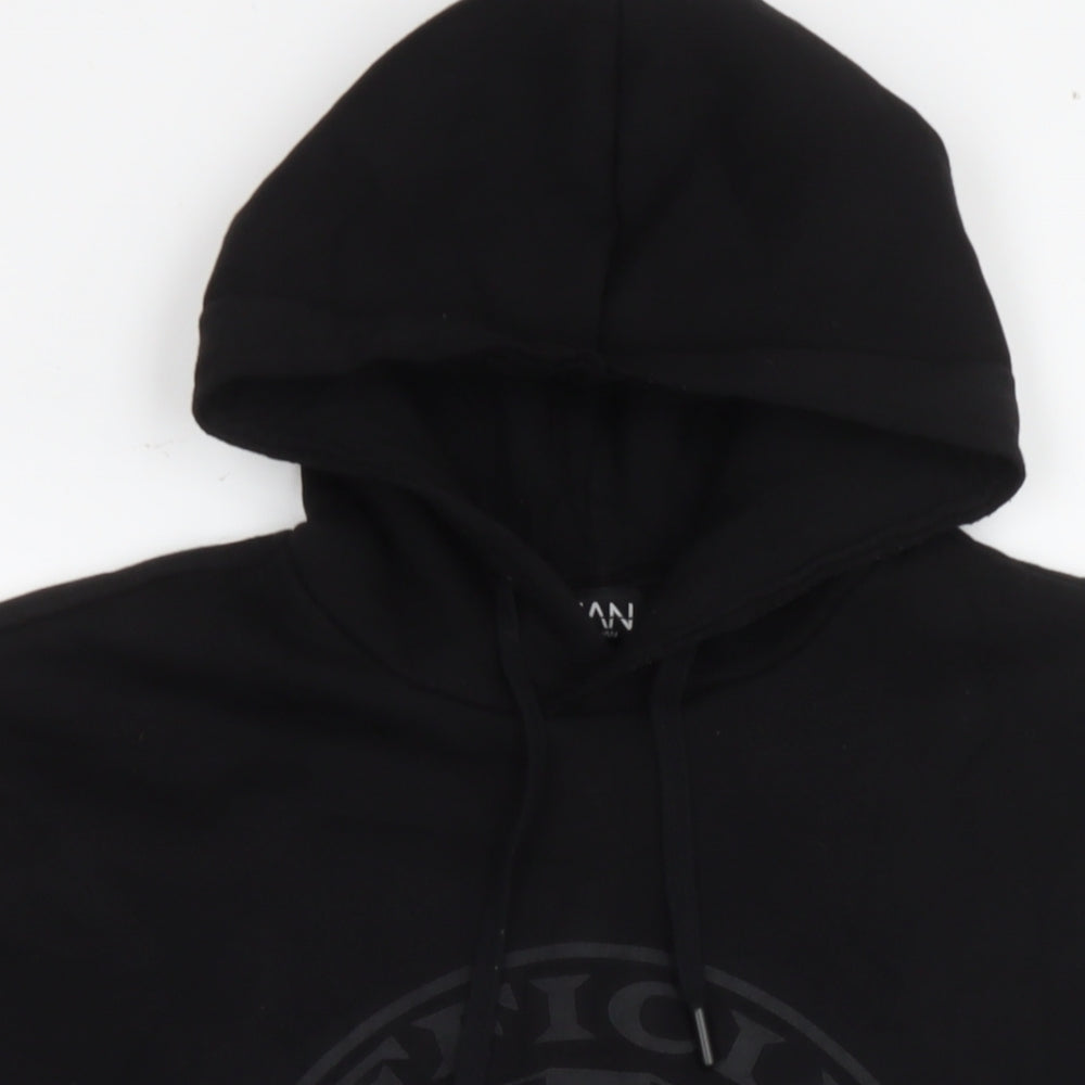 Boohoo Mens Black Cotton Pullover Hoodie Size M - Weightlifting Man Official