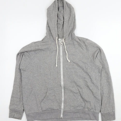 Divided by H&M Womens Grey Cotton Full Zip Hoodie Size L Zip