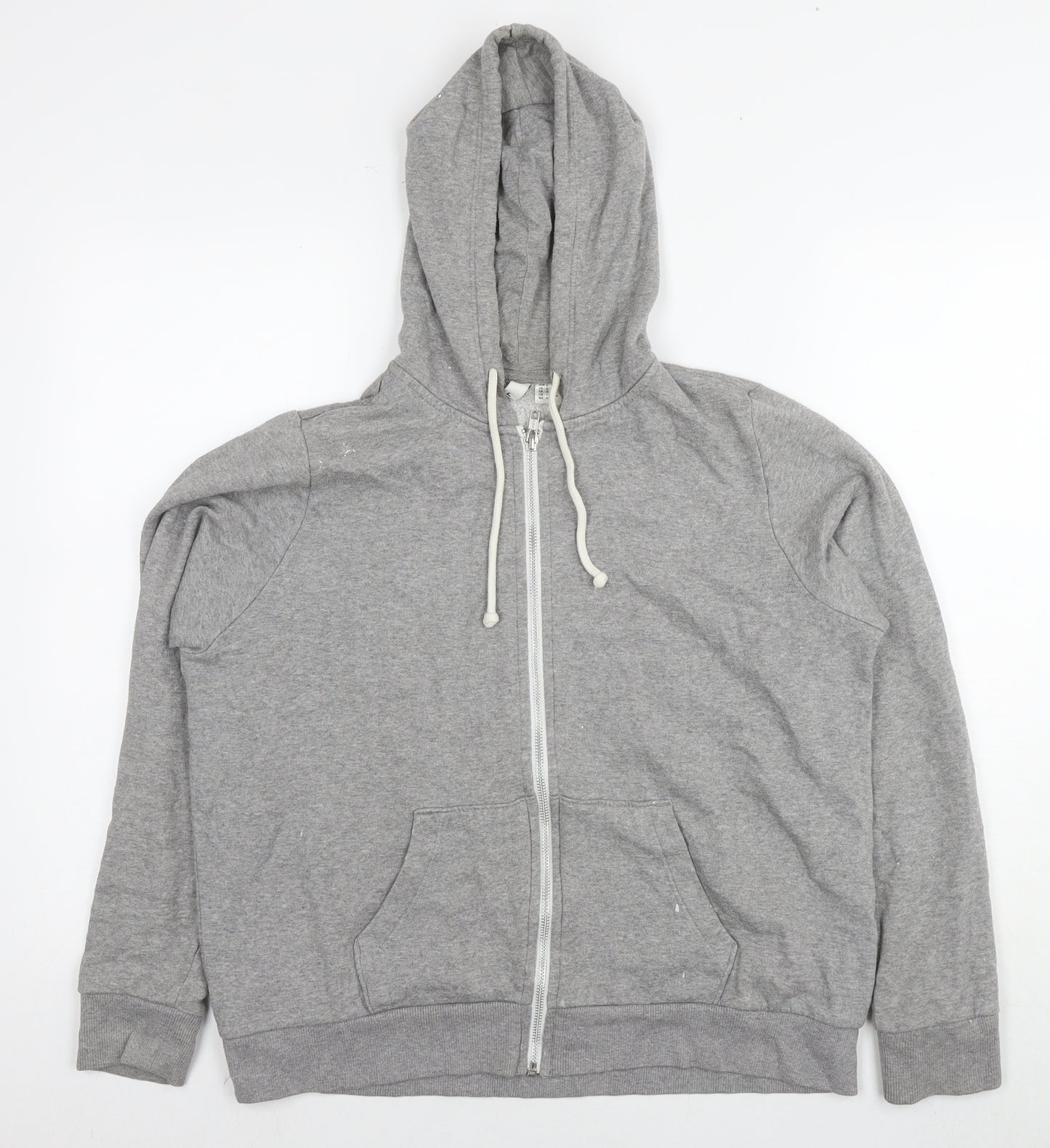 Divided by H&M Womens Grey Cotton Full Zip Hoodie Size L Zip