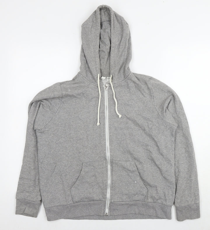 Divided by H&M Womens Grey Cotton Full Zip Hoodie Size L Zip