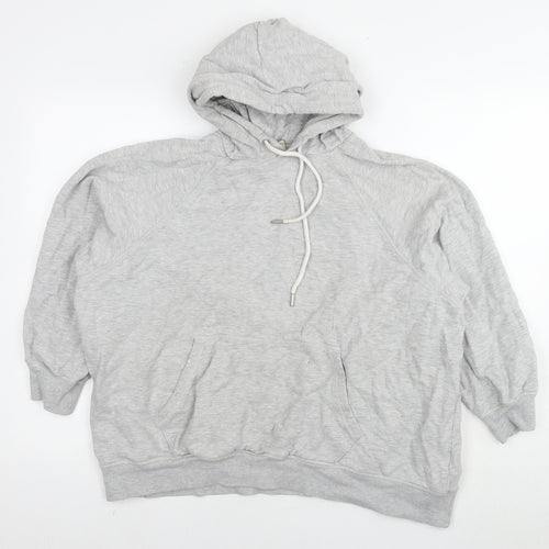 H&M Womens Grey Cotton Pullover Hoodie Size L Pullover